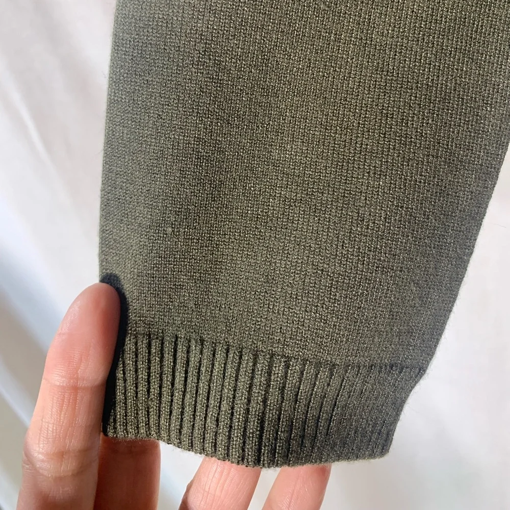 Linea By Louis Dell’Olio Olive Green Quilted women’s sweater Jacket Size 8 - Picture 6 of 9